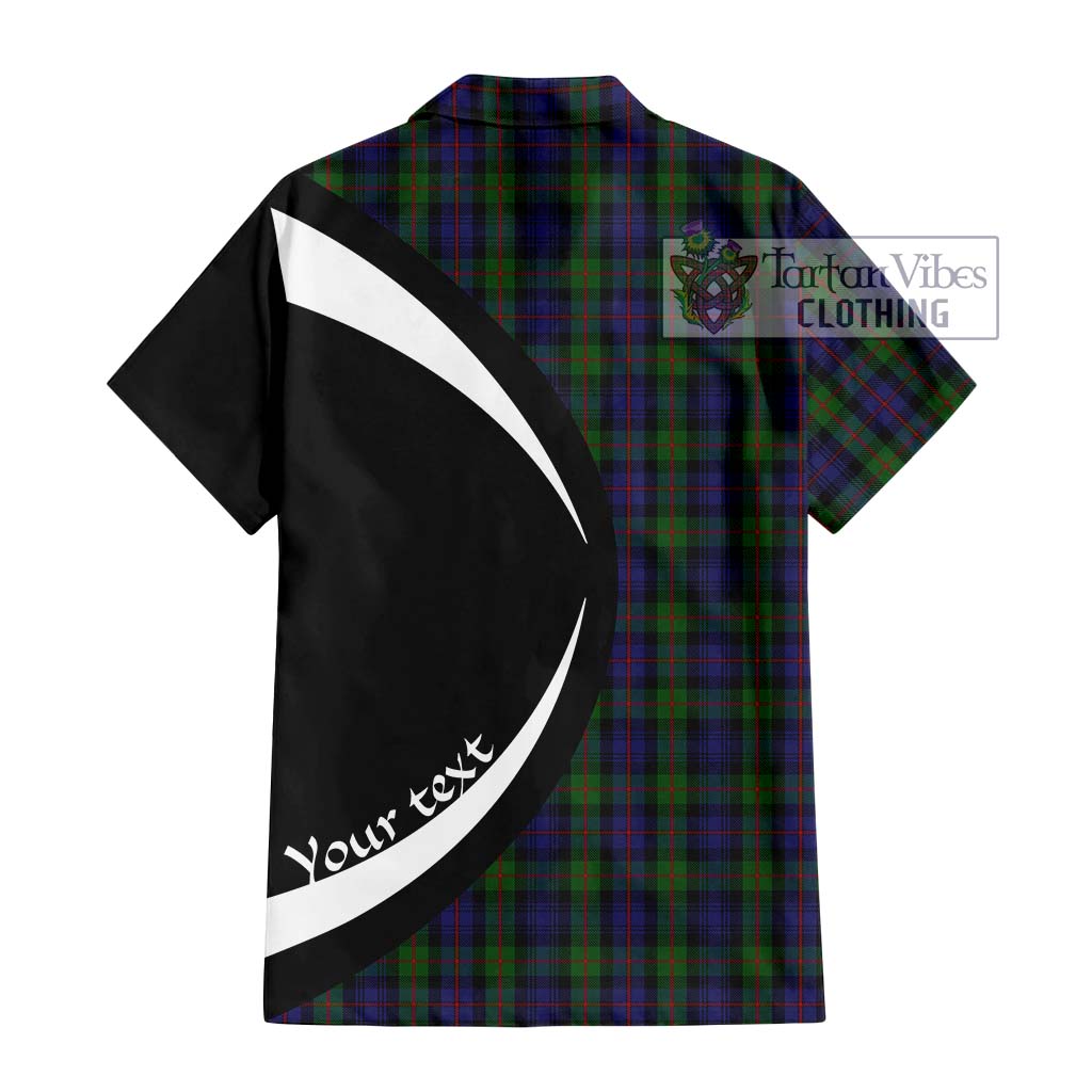 Murray Tartan Short Sleeve Button Up with Family Crest Circle Style - Tartan Vibes Clothing