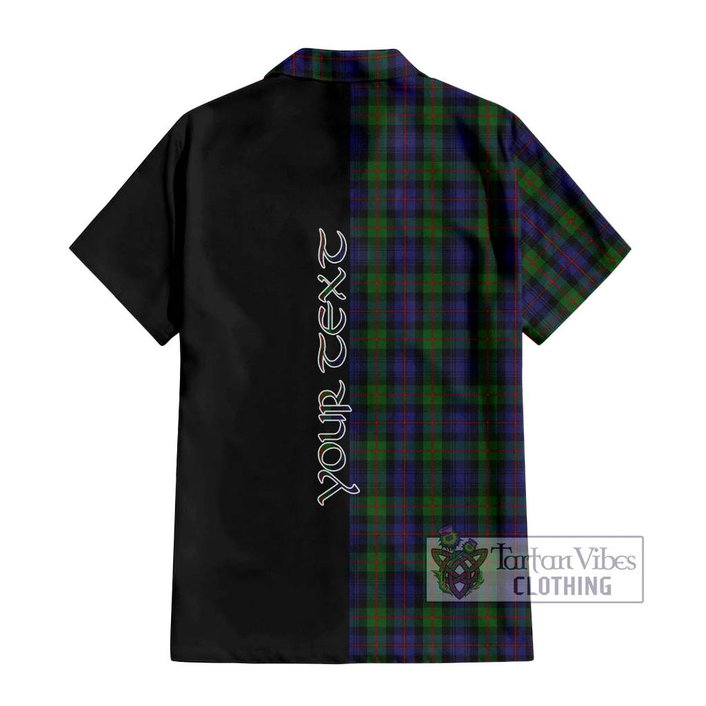 Murray Tartan Short Sleeve Button Shirt with Family Crest and Half Of Me Style - Tartanvibesclothing Shop