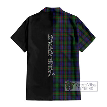 Murray Tartan Short Sleeve Button Shirt with Family Crest and Half Of Me Style