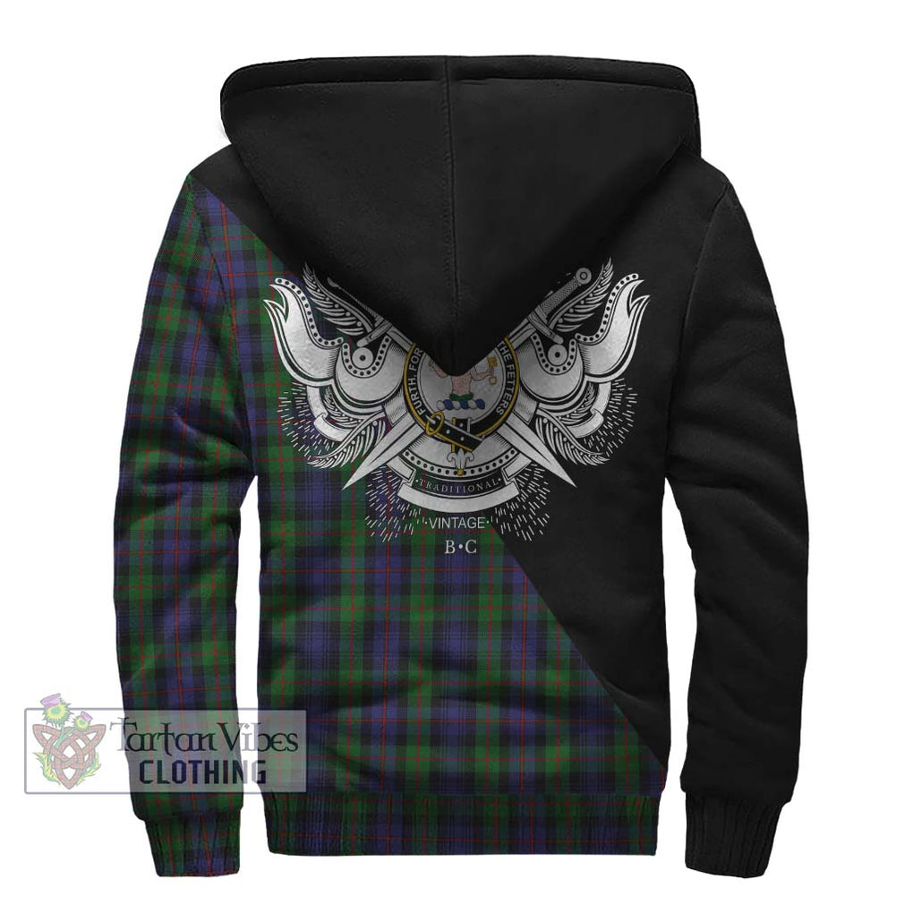 Murray Tartan Sherpa Hoodie with Family Crest and Military Logo Style - Tartanvibesclothing Shop