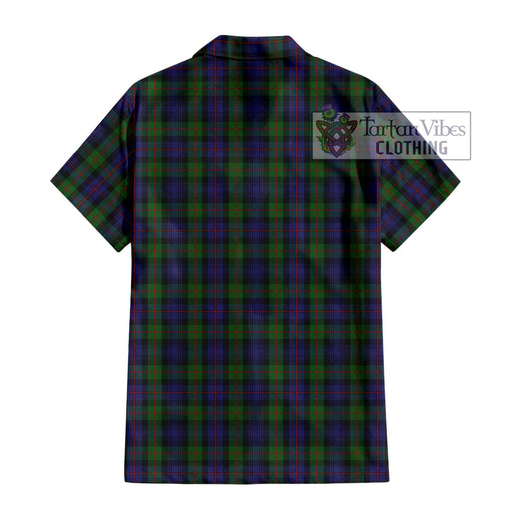 Murray Tartan Short Sleeve Button Shirt with Family Crest DNA In Me Style - Tartanvibesclothing Shop