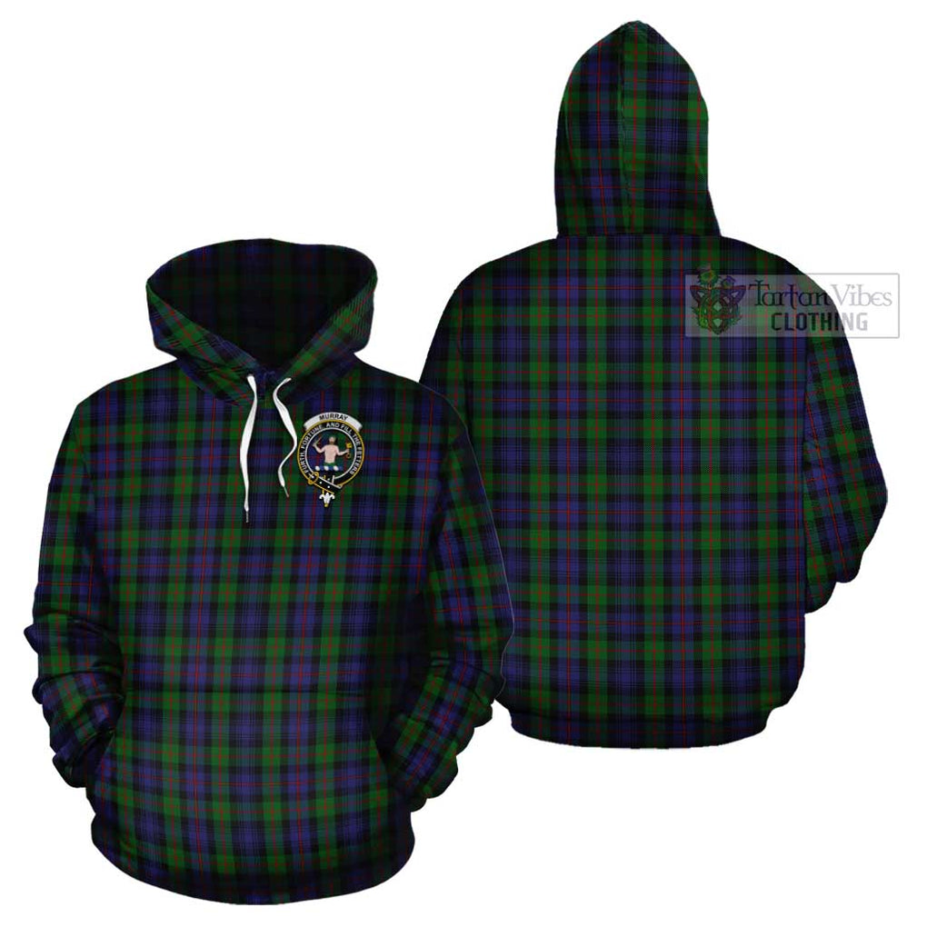 Murray Tartan Cotton Hoodie with Family Crest Pullover Hoodie - Tartan Vibes Clothing