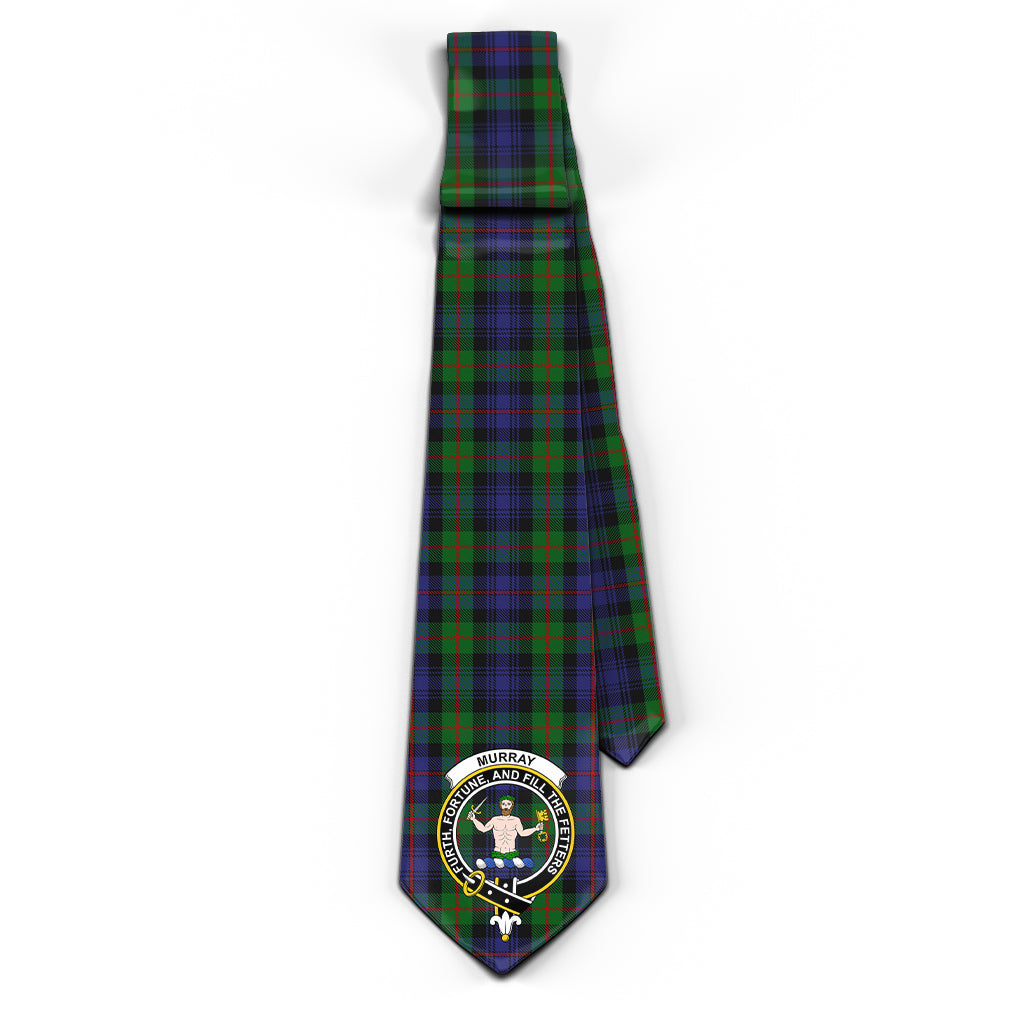 Murray Tartan Classic Necktie with Family Crest - Tartan Vibes Clothing