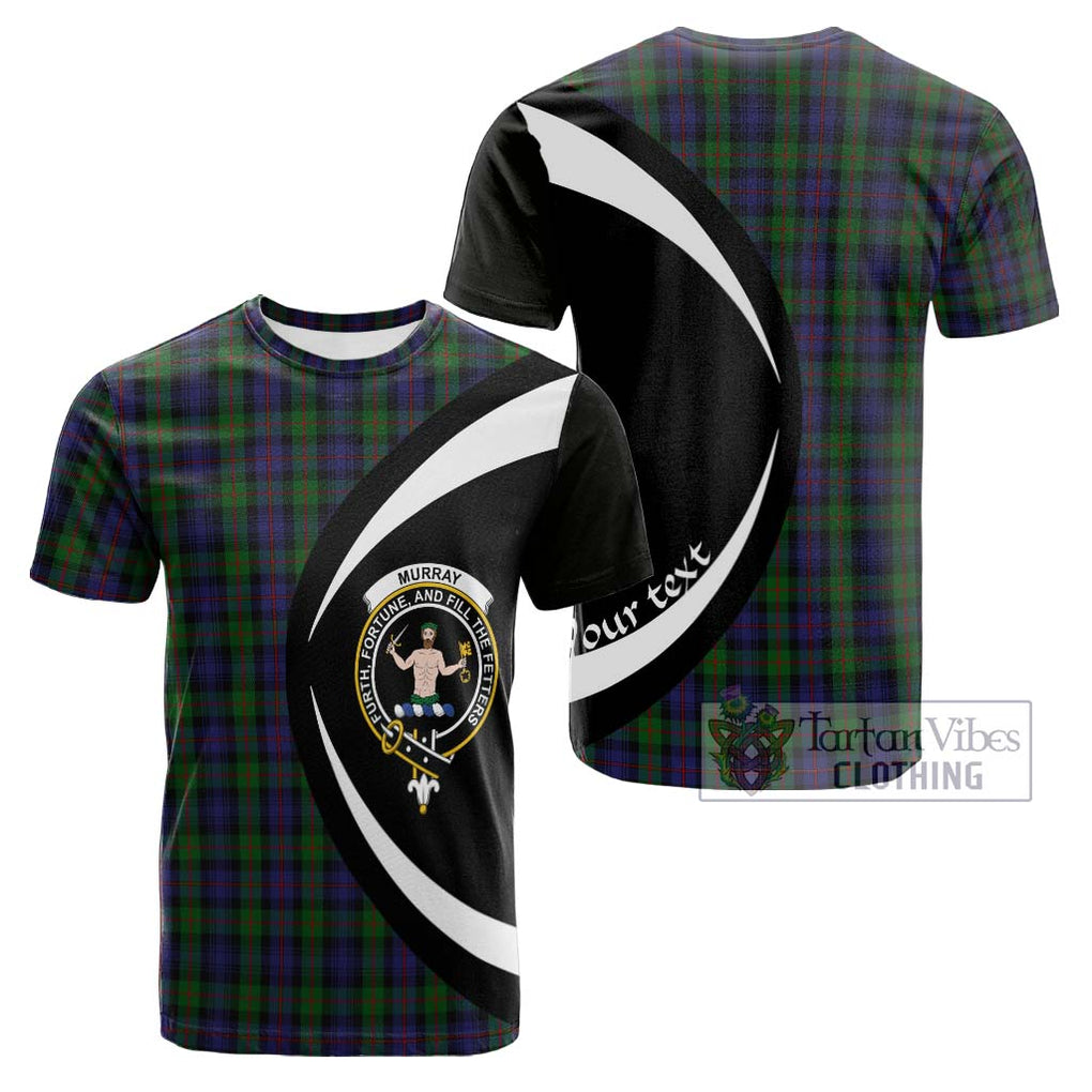 Tartan Vibes Clothing Murray of Atholl Tartan Cotton T-shirt with Family Crest Circle Style