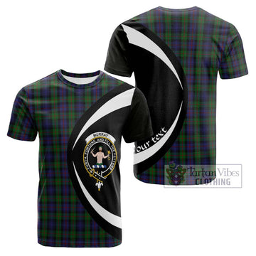 Murray Tartan Cotton T-shirt with Family Crest Circle Style