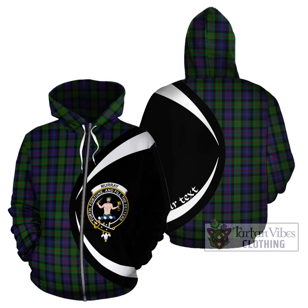 Tartan Vibes Clothing Murray of Atholl Tartan Hoodie with Family Crest Circle Style