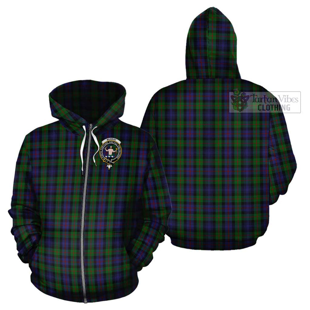 Murray Tartan Cotton Hoodie with Family Crest Zip Hoodie - Tartan Vibes Clothing