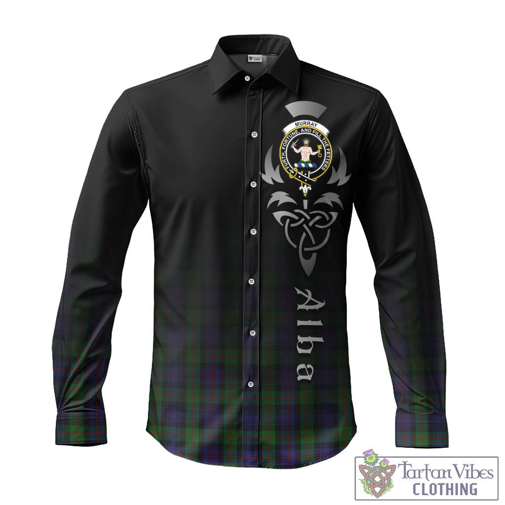 Tartan Vibes Clothing Murray of Atholl Tartan Long Sleeve Button Up Featuring Alba Gu Brath Family Crest Celtic Inspired