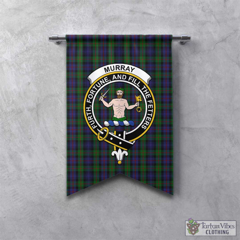 Tartan Vibes Clothing Murray of Atholl Tartan Gonfalon, Tartan Banner with Family Crest