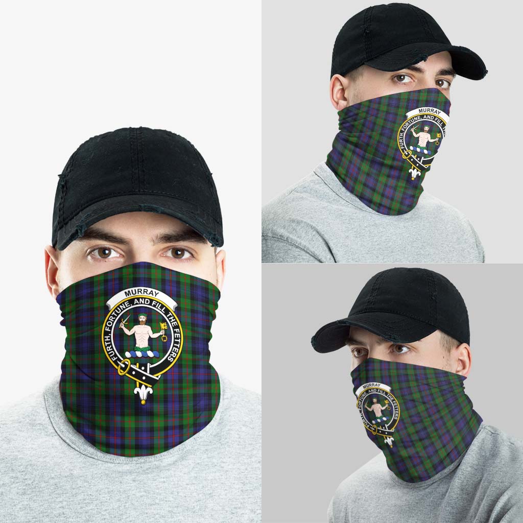 Murray of Atholl Tartan Neck Gaiters, Tartan Bandanas, Tartan Head Band with Family Crest