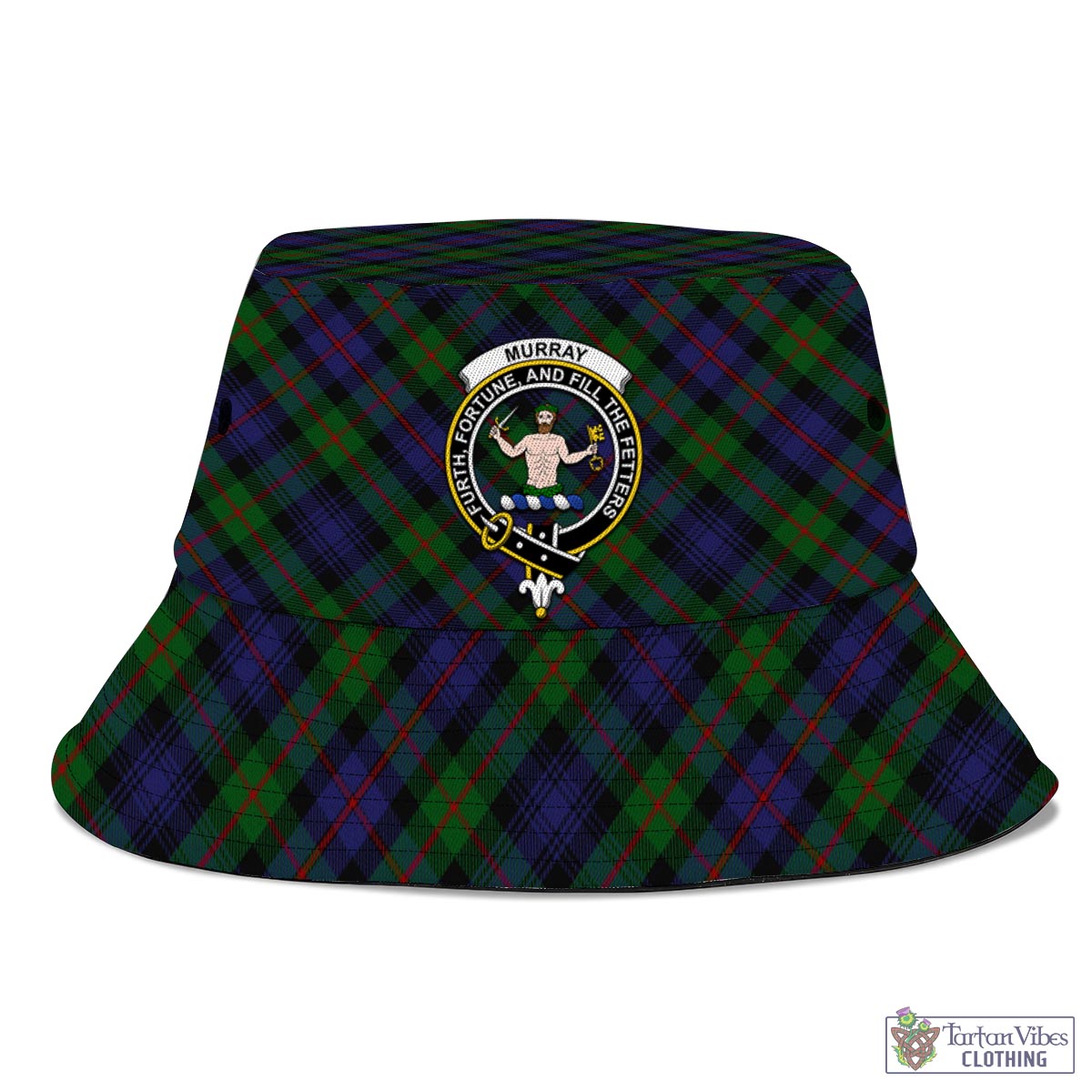 Tartan Vibes Clothing Murray of Atholl Tartan Bucket Hat with Family Crest