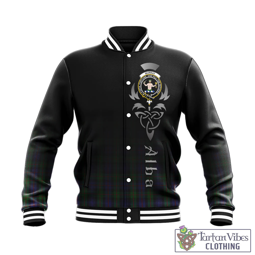 Tartan Vibes Clothing Murray of Atholl Tartan Baseball Jacket Featuring Alba Gu Brath Family Crest Celtic Inspired