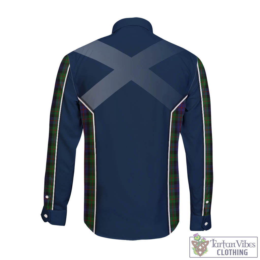 Tartan Vibes Clothing Murray of Atholl Tartan Long Sleeve Button Up Shirt with Family Crest and Scottish Thistle Vibes Sport Style