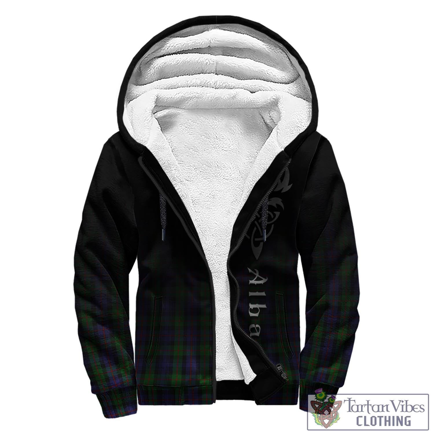 Tartan Vibes Clothing Murray of Atholl Tartan Sherpa Hoodie Featuring Alba Gu Brath Family Crest Celtic Inspired