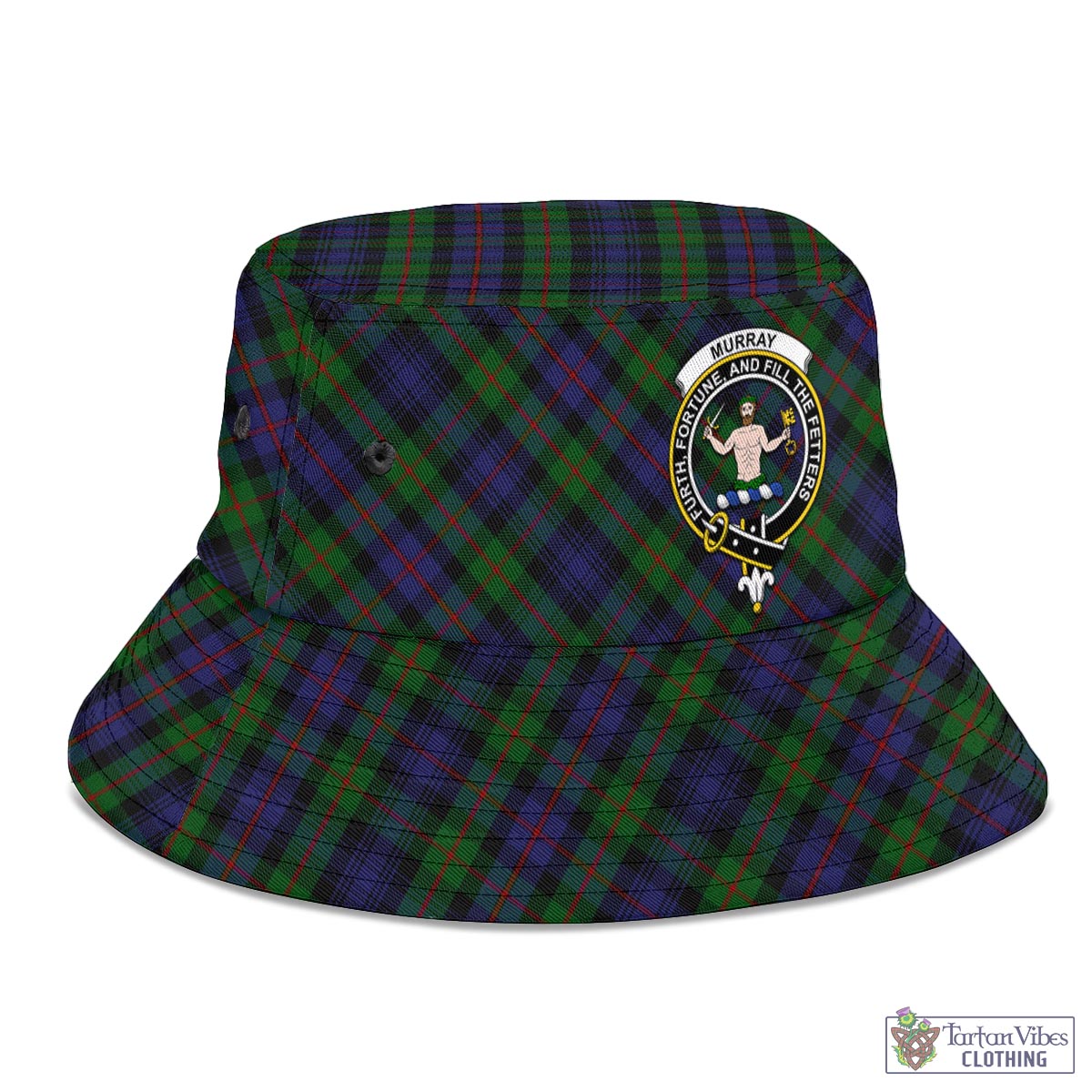 Tartan Vibes Clothing Murray of Atholl Tartan Bucket Hat with Family Crest