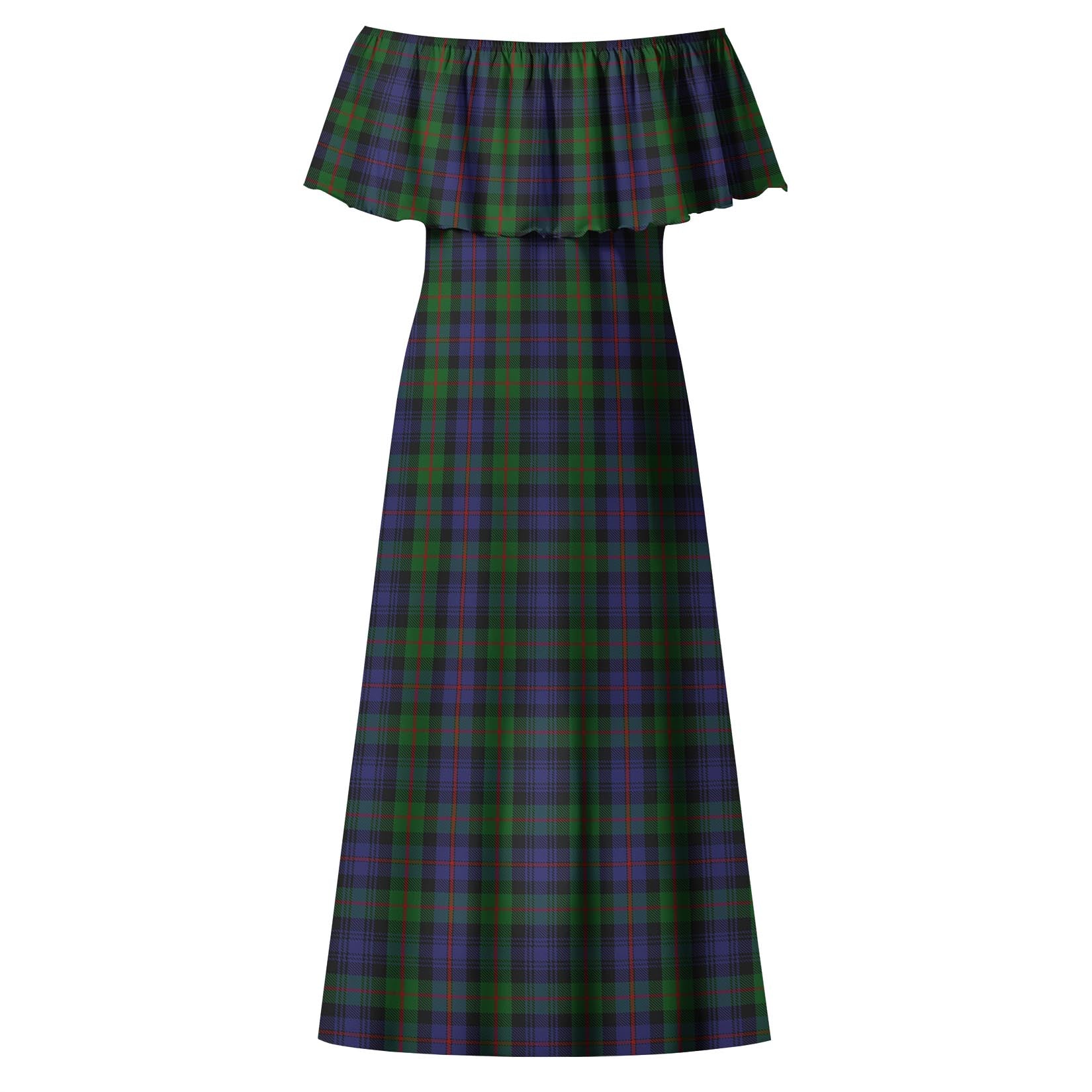 Murray of Atholl Tartan Off Shoulder Long Dress - Tartanvibesclothing