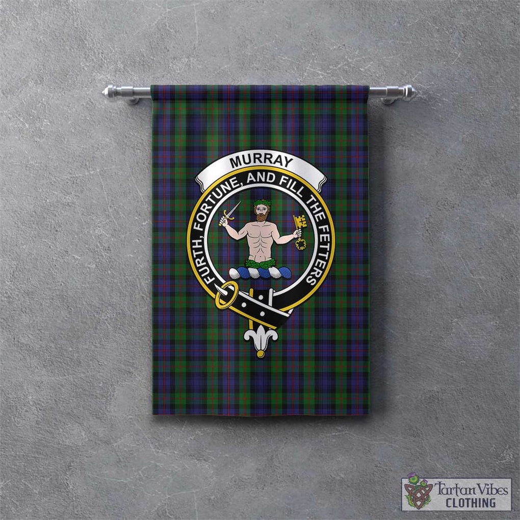 Tartan Vibes Clothing Murray of Atholl Tartan Gonfalon, Tartan Banner with Family Crest