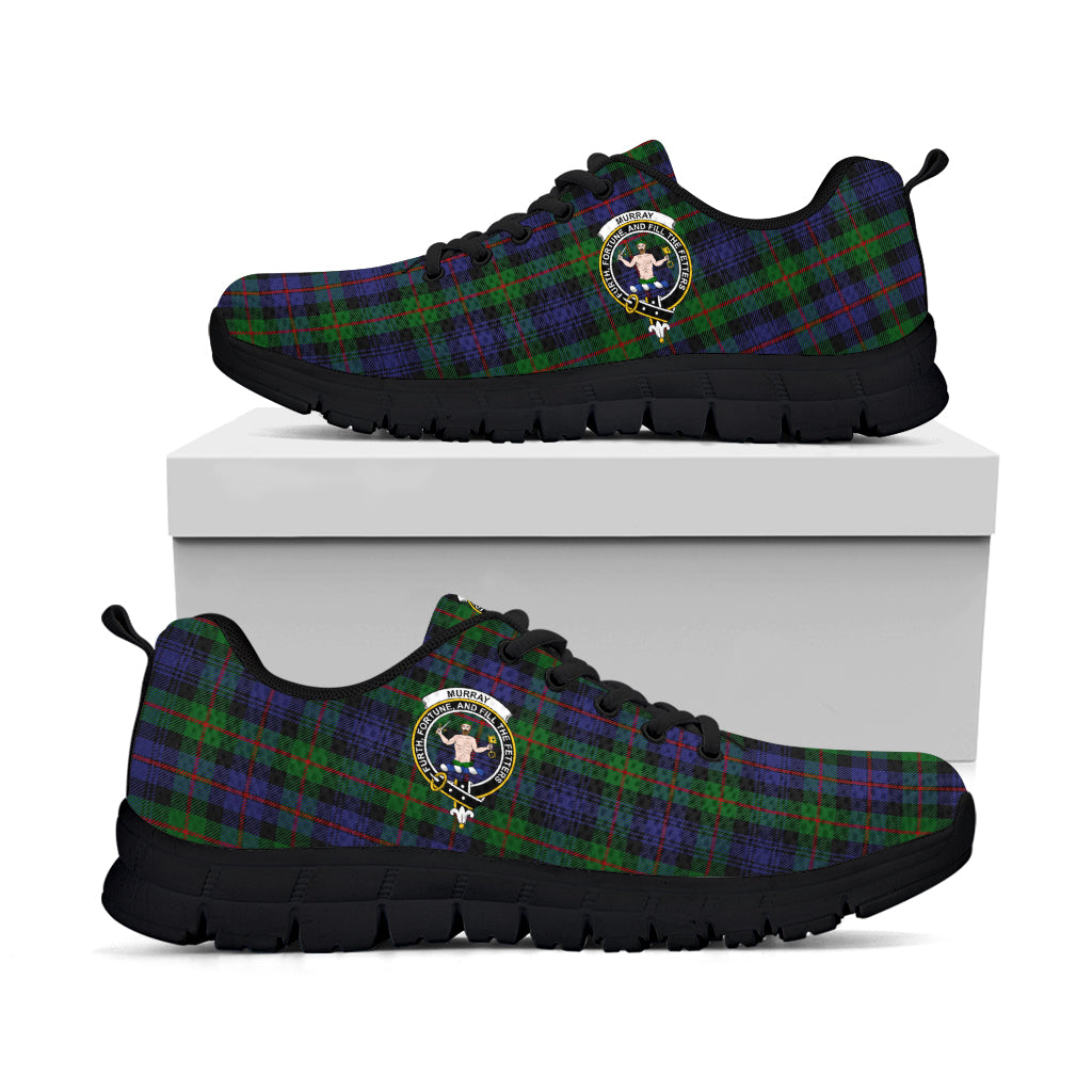 Murray Tartan Sneakers with Family Crest - Tartan Vibes Clothing