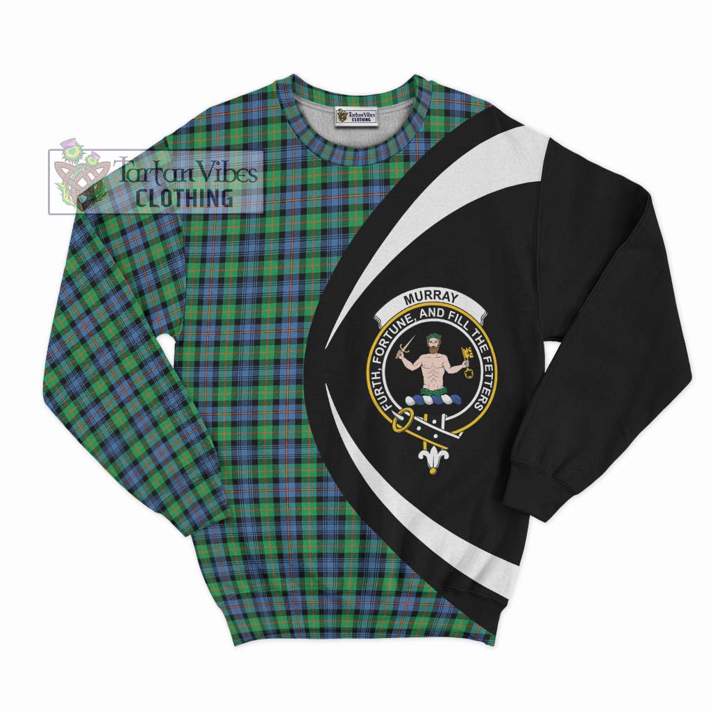 Murray of Atholl Ancient Tartan Sweatshirt with Family Crest Circle Style Unisex - Tartan Vibes Clothing