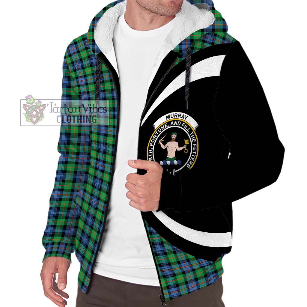 Murray of Atholl Ancient Tartan Sherpa Hoodie with Family Crest Circle Style Unisex S - Tartan Vibes Clothing