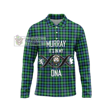 Murray of Atholl Ancient Tartan Long Sleeve Polo Shirt with Family Crest DNA In Me Style