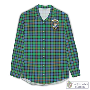 Murray of Atholl Ancient Tartan Women's Casual Shirt with Family Crest