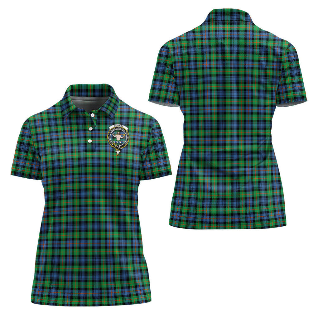 Murray of Atholl Ancient Tartan Polo Shirt with Family Crest For Women Women - Tartan Vibes Clothing