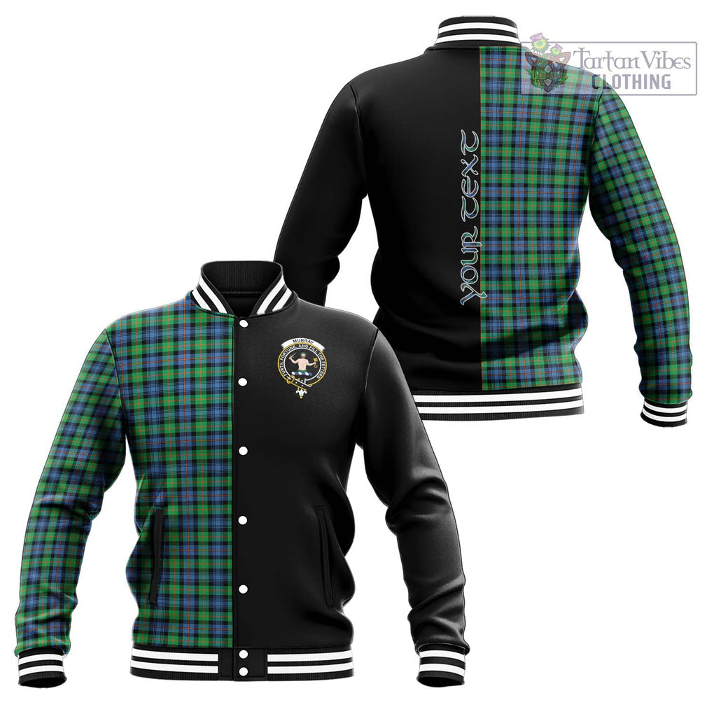 Murray of Atholl Ancient Tartan Baseball Jacket with Family Crest and Half Of Me Style Unisex - Tartanvibesclothing Shop