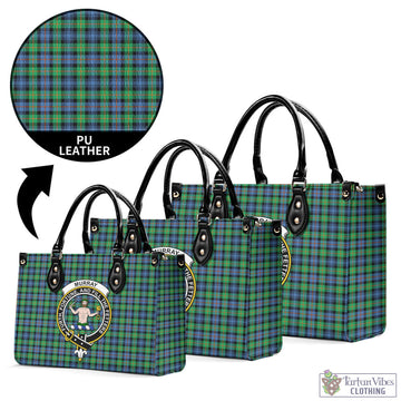 Murray of Atholl Ancient Tartan Luxury Leather Handbags with Family Crest