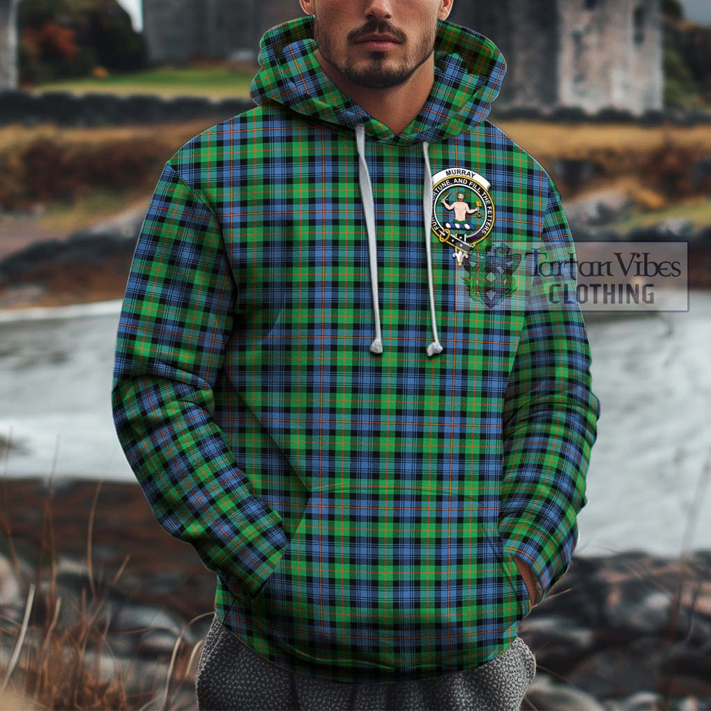 Murray of Atholl Ancient Tartan Cotton Hoodie with Family Crest Pullover Hoodie XS - Tartan Vibes Clothing