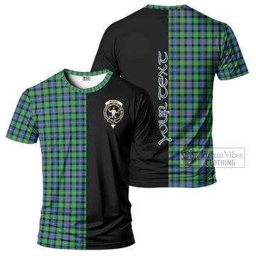 Murray of Atholl Ancient Tartan T-Shirt with Family Crest and Half Of Me Style