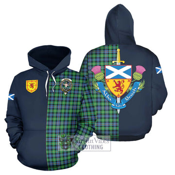 Murray of Atholl Ancient Tartan Hoodie Alba with Scottish Lion Royal Arm Half Style