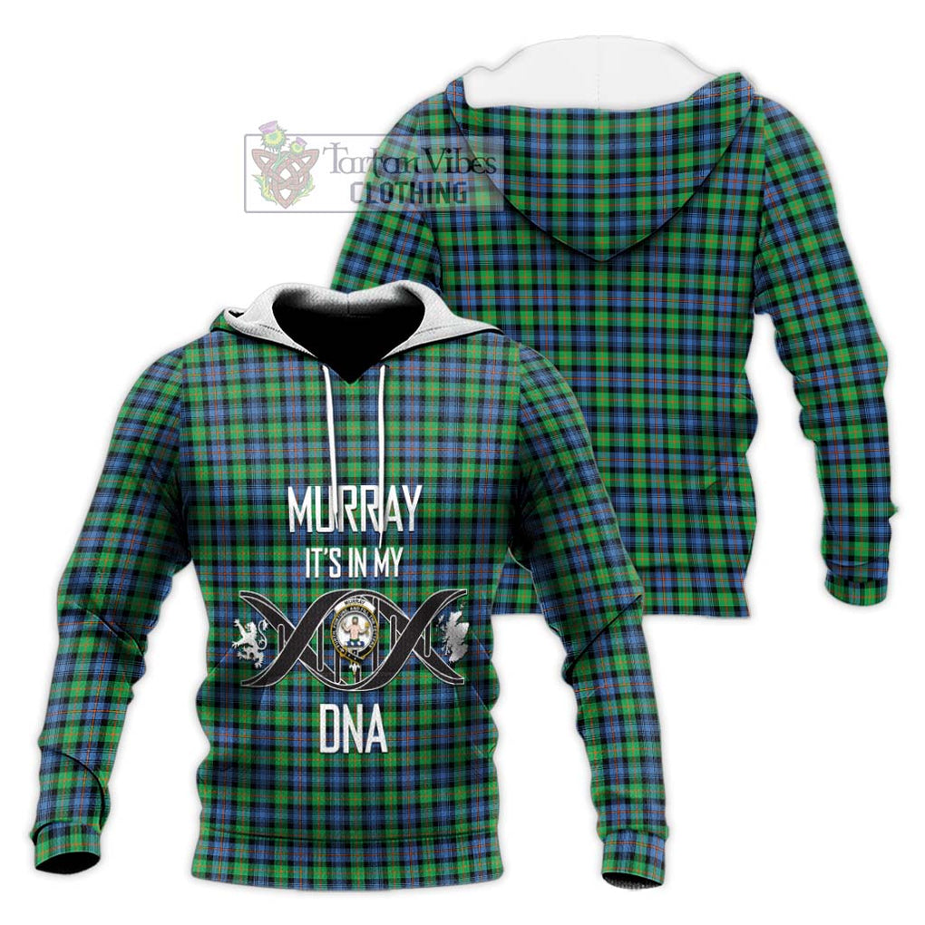 Murray of Atholl Ancient Tartan Knitted Hoodie with Family Crest DNA In Me Style Unisex Knitted Pullover Hoodie - Tartanvibesclothing Shop