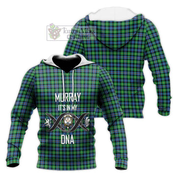 Murray of Atholl Ancient Tartan Knitted Hoodie with Family Crest DNA In Me Style