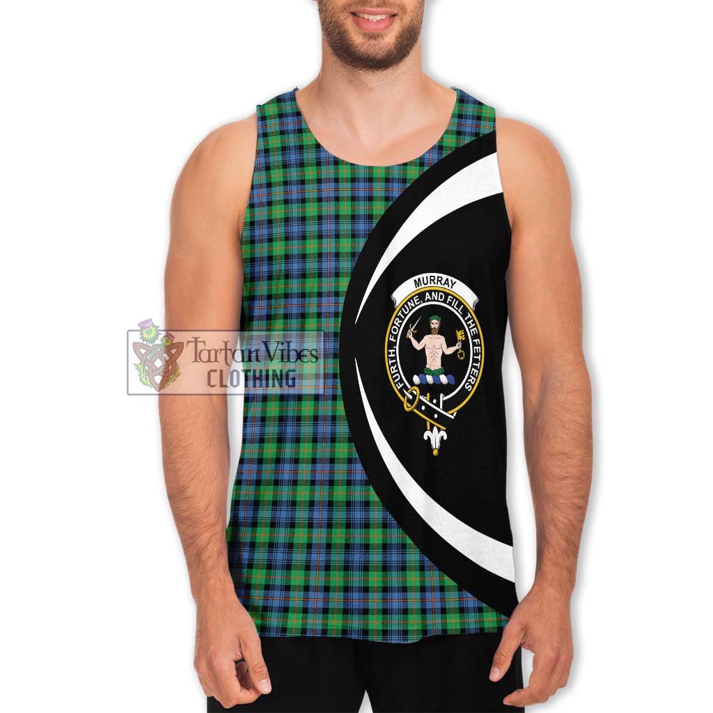 Murray of Atholl Ancient Tartan Men's Tank Top with Family Crest Circle Style Men - Tartan Vibes Clothing