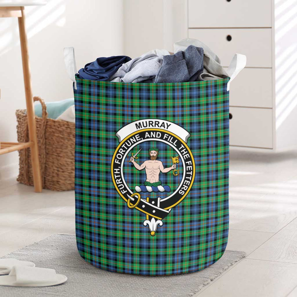 Murray of Atholl Ancient Tartan Laundry Basket with Family Crest One Size - Tartanvibesclothing Shop