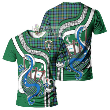 Murray of Atholl Ancient Tartan T-Shirt with Epic Bagpipe Style