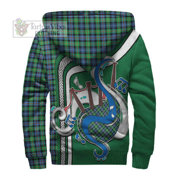 Murray of Atholl Ancient Tartan Sherpa Hoodie with Epic Bagpipe Style