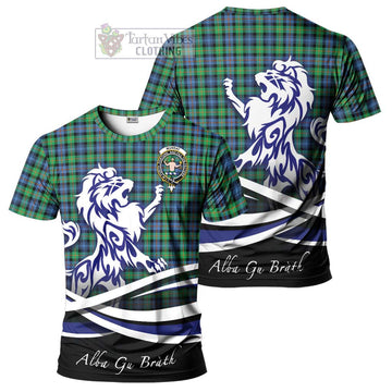 Murray of Atholl Ancient Tartan Cotton T-shirt with Alba Gu Brath Regal Lion Emblem