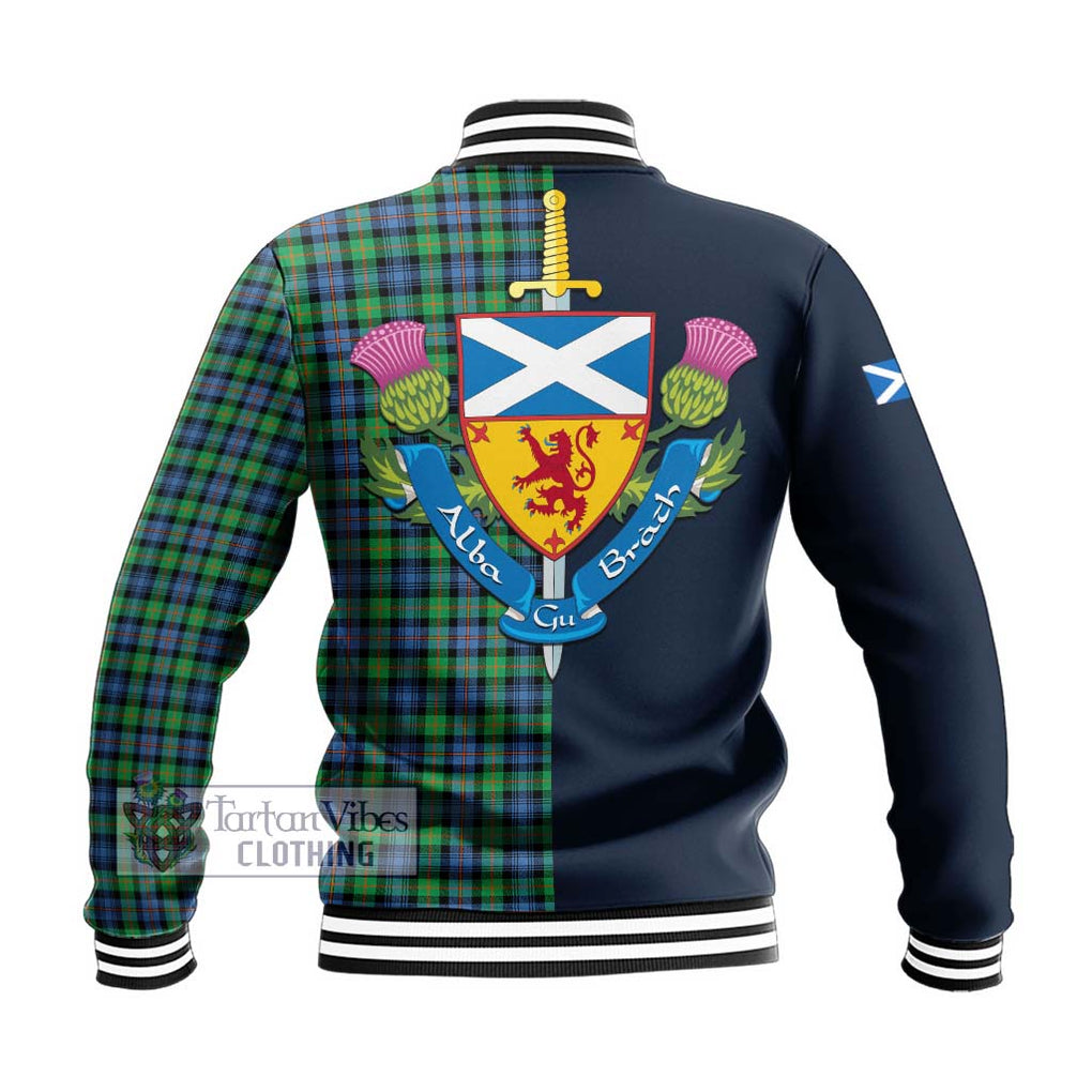 Tartan Vibes Clothing Murray of Atholl Ancient Tartan Baseball Jacket with Scottish Lion Royal Arm Half Style