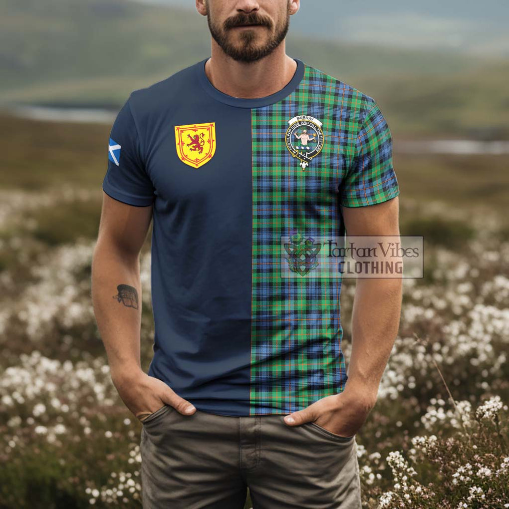 Tartan Vibes Clothing Murray of Atholl Ancient Tartan T-Shirt Alba with Scottish Lion Royal Arm Half Style