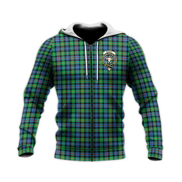 Murray of Atholl Ancient Tartan Knitted Hoodie with Family Crest