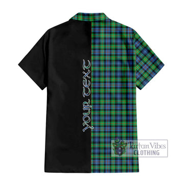 Murray of Atholl Ancient Tartan Short Sleeve Button Shirt with Family Crest and Half Of Me Style