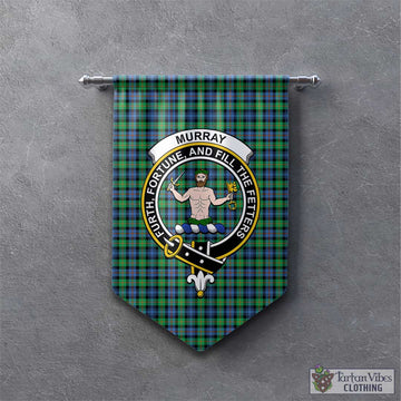 Murray of Atholl Ancient Tartan Gonfalon, Tartan Banner with Family Crest