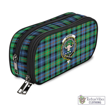 Murray of Atholl Ancient Tartan Pen and Pencil Case with Family Crest