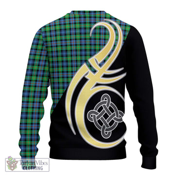 Murray of Atholl Ancient Tartan Ugly Sweater with Family Crest and Celtic Symbol Style