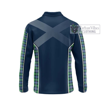 Murray of Atholl Ancient Tartan Long Sleeve Polo Shirt with Family Crest and Lion Rampant Vibes Sport Style