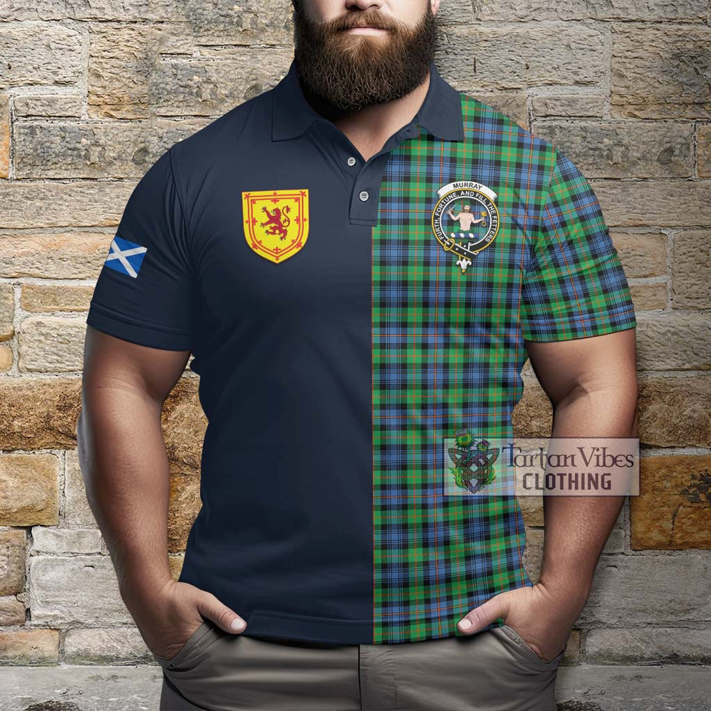 Tartan Vibes Clothing Murray of Atholl Ancient Tartan Polo Shirt with Scottish Lion Royal Arm Half Style