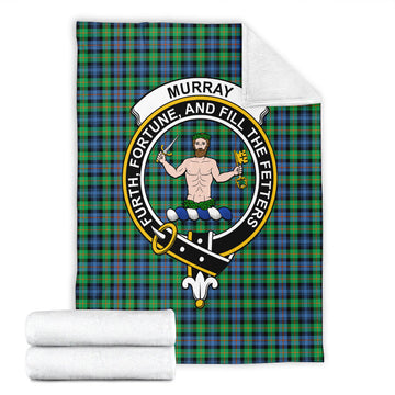 Murray of Atholl Ancient Tartan Blanket with Family Crest