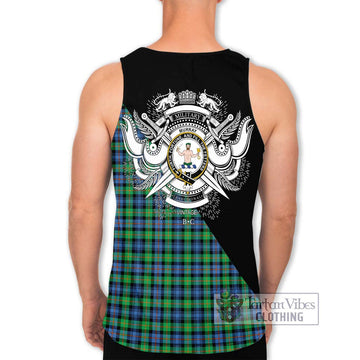 Murray of Atholl Ancient Tartan Men's Tank Top with Family Crest and Military Logo Style